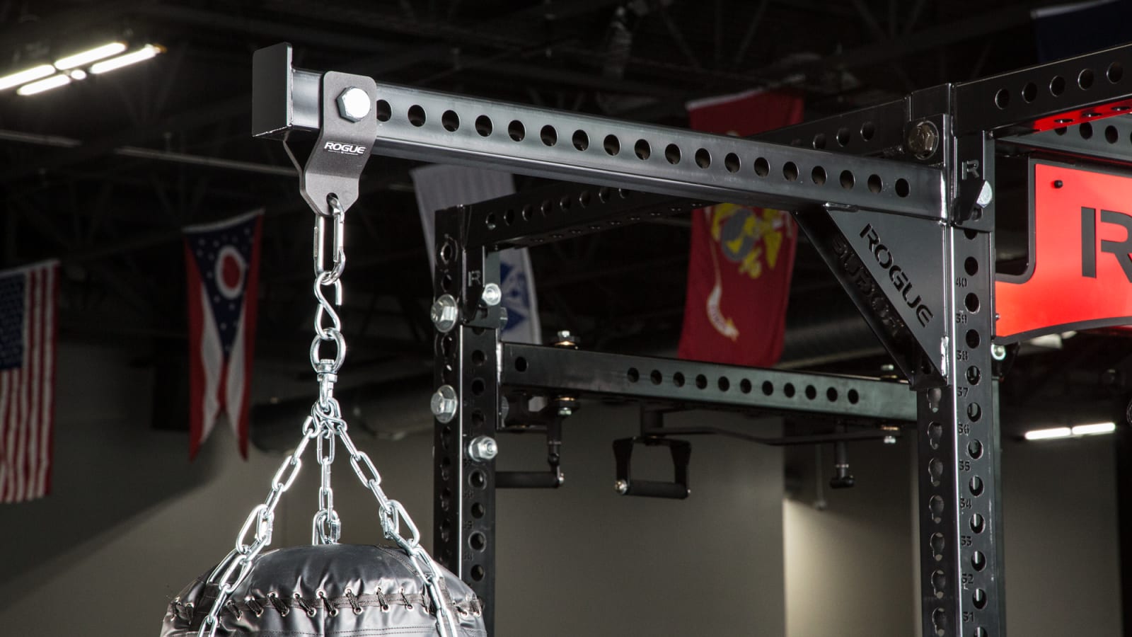 Power rack sale punching bag attachment